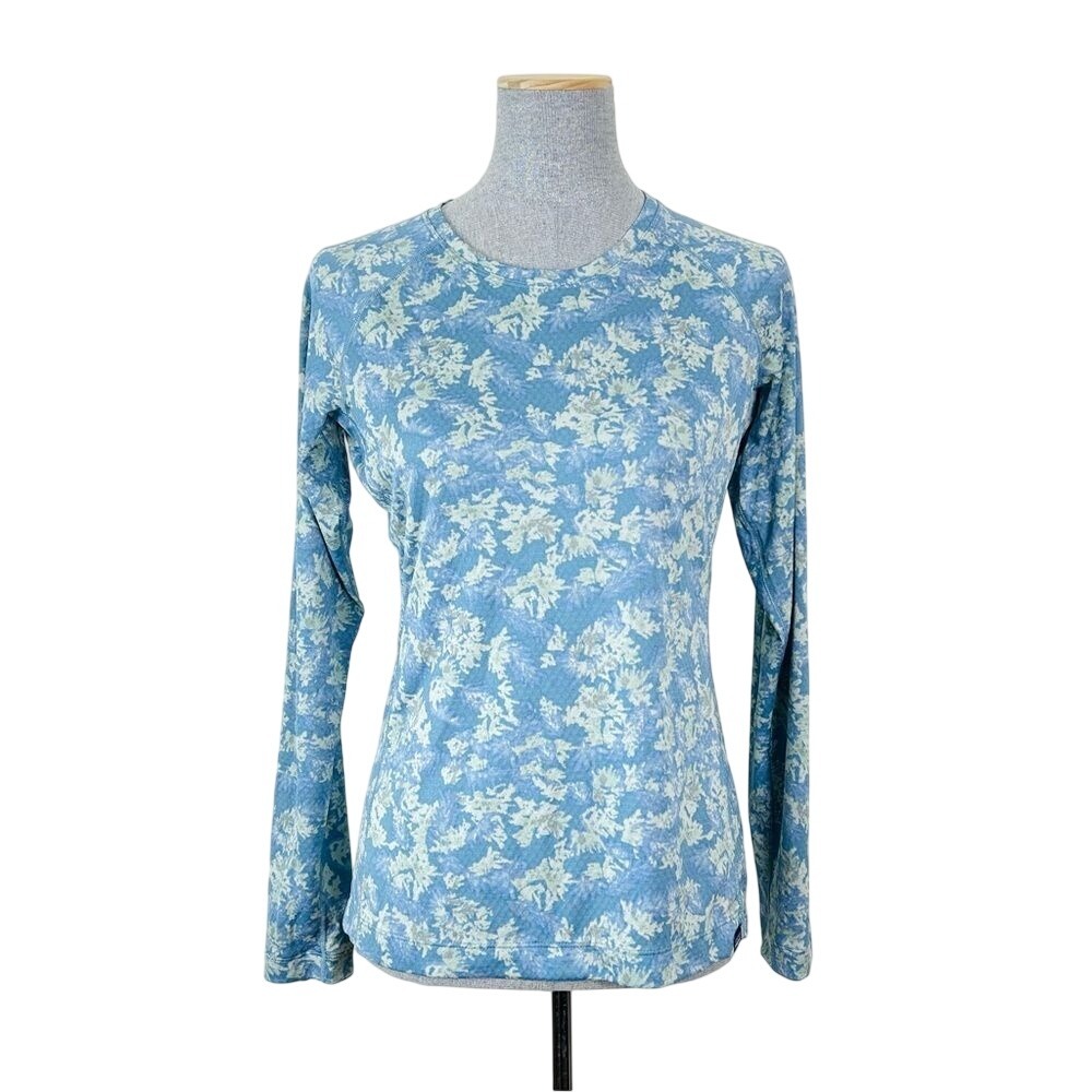 Patagonia Capilene Snow‎ Pine Plume Floral Blue Women's Top Midweight Base Layer
